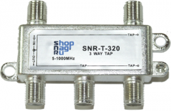 Ответвитель абонентский SNR-T-308 на 3 отвода, вносимое затухание IN-TAP 8dB. - фото