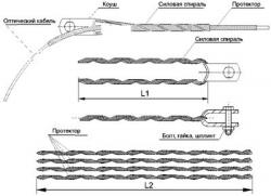 Зажим (подвес) натяжной спиральный (диаметр 13,2-13,5мм  до 110м, с протектором)