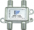 Ответвитель абонентский SNR-T-214 на 2 отвода, вносимое затухание IN-TAP 14dB.